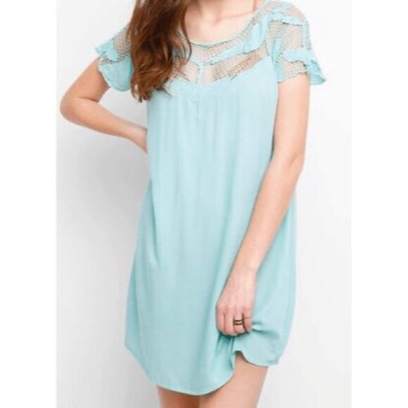 NWOT Tiare Hawaii Lila Embroidered Dress - Aqua - Size S/M - Picture 2 of 5